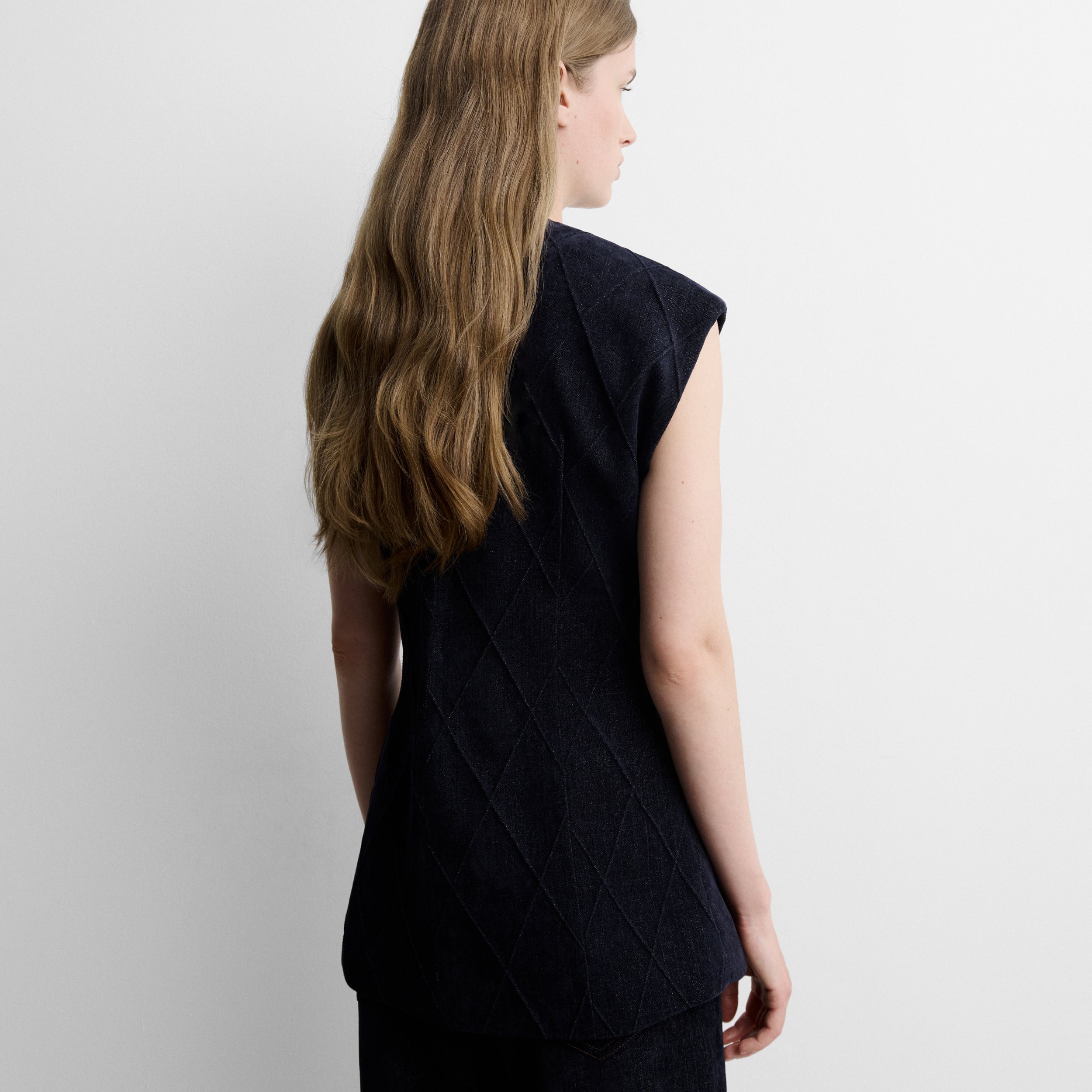 Chaleco efecto denim