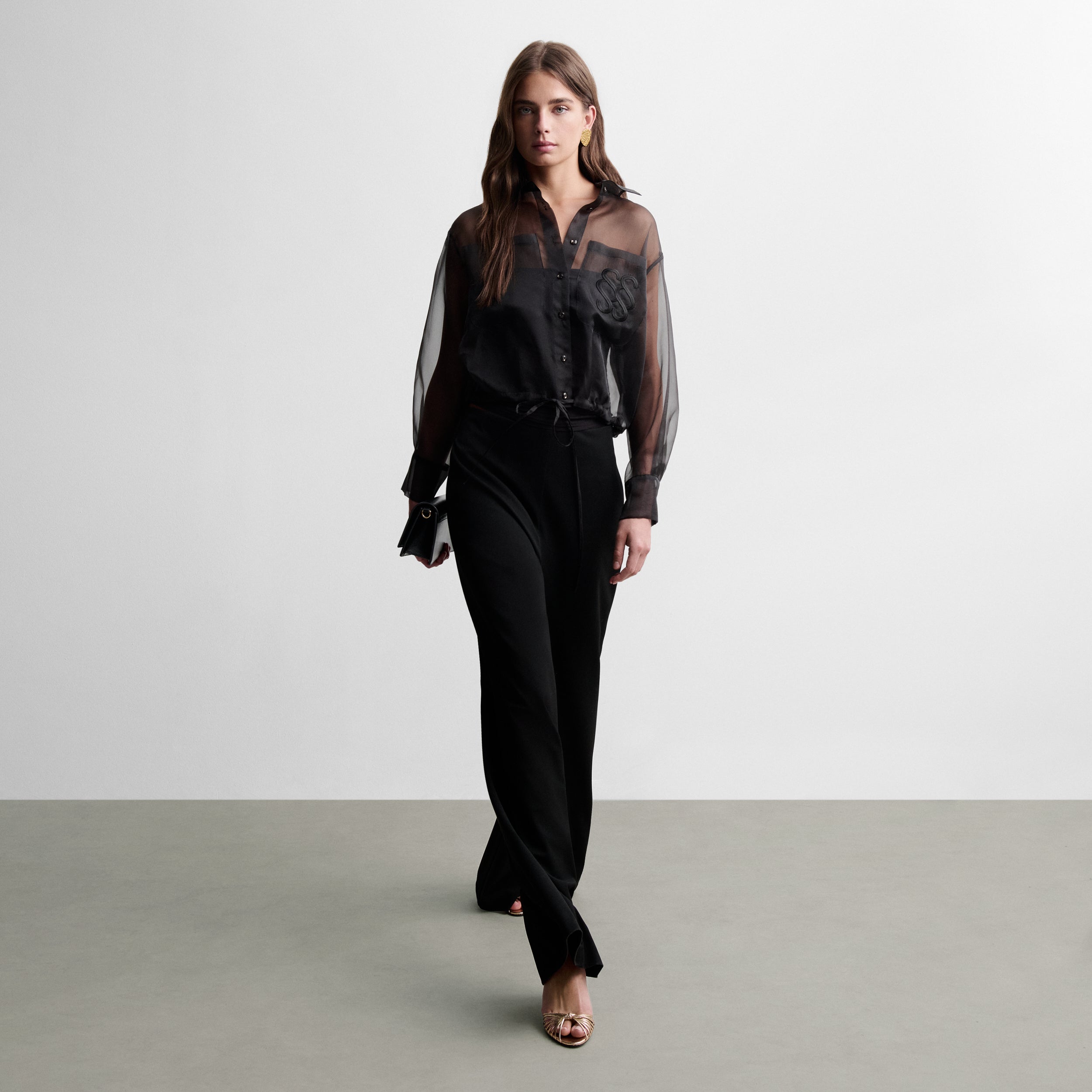 Organza crop blouse