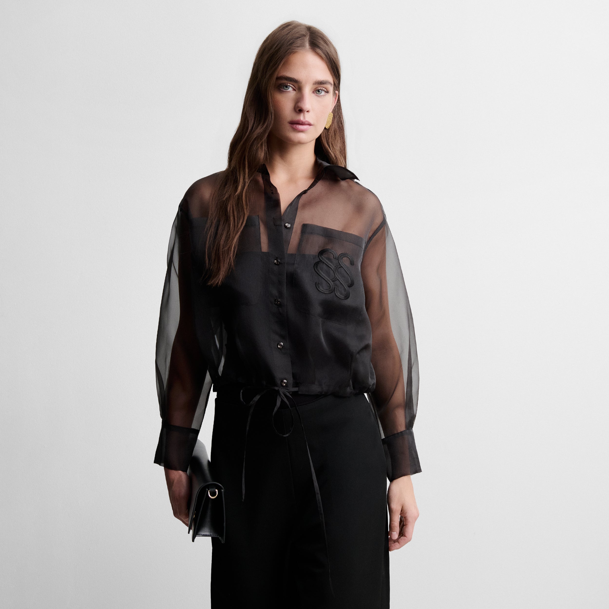 Organza crop blouse