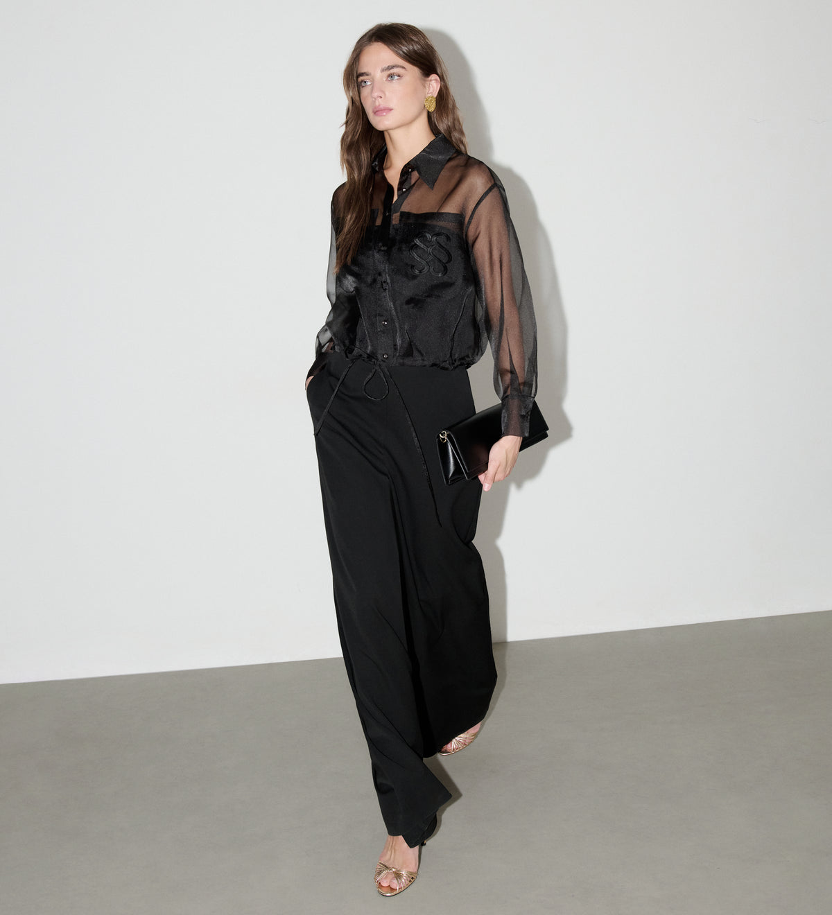 Organza crop blouse