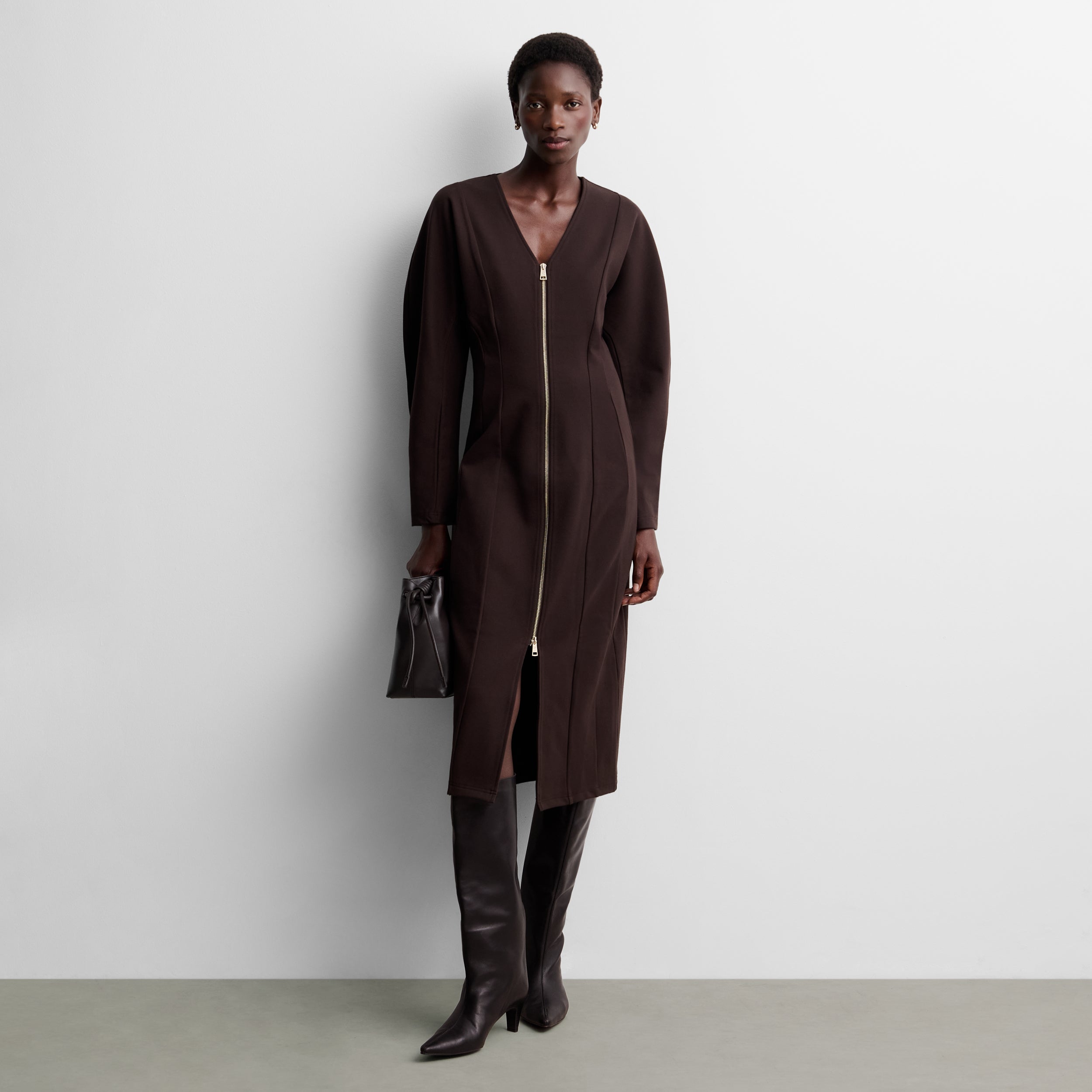 Midi dress with zip