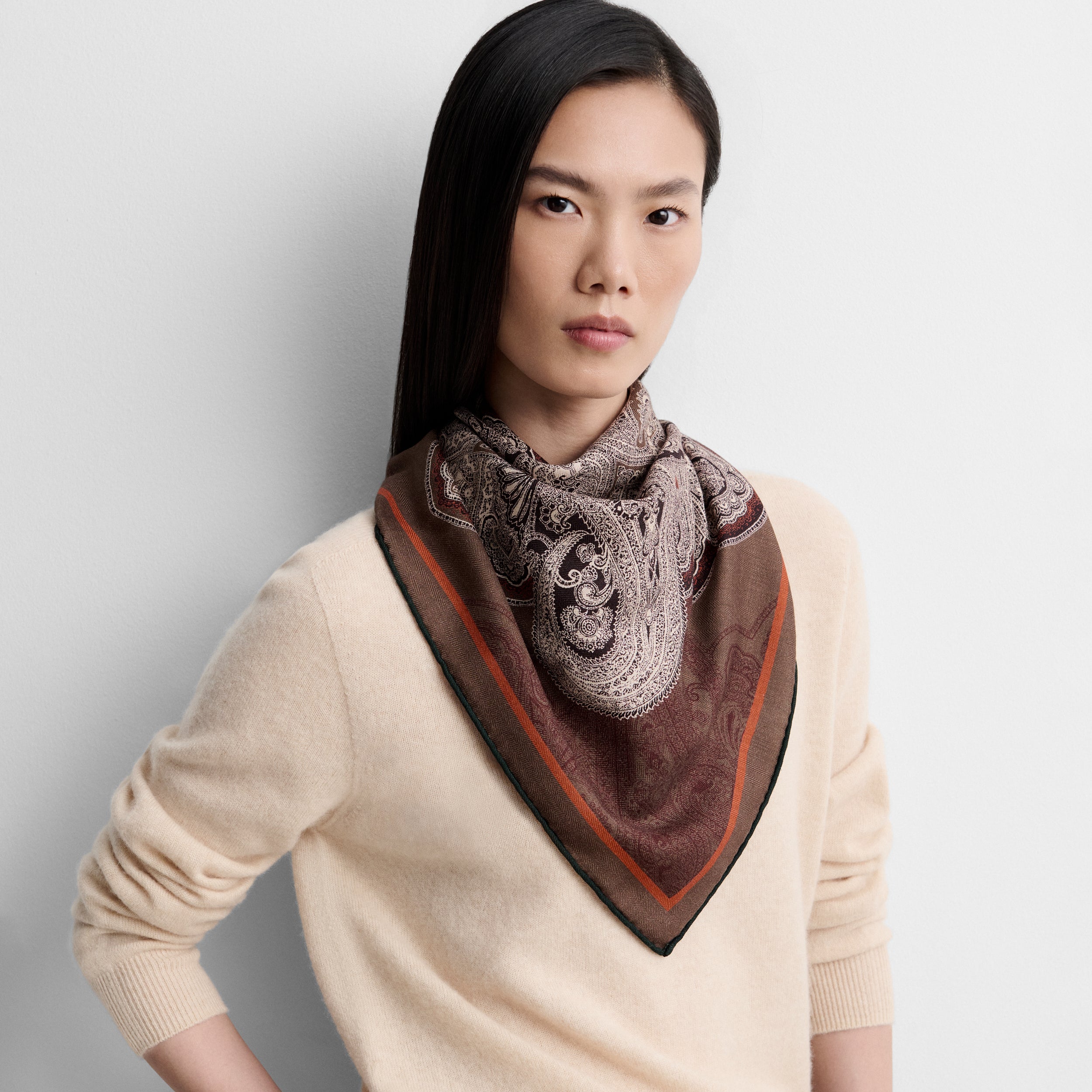 Reversible printed scarf