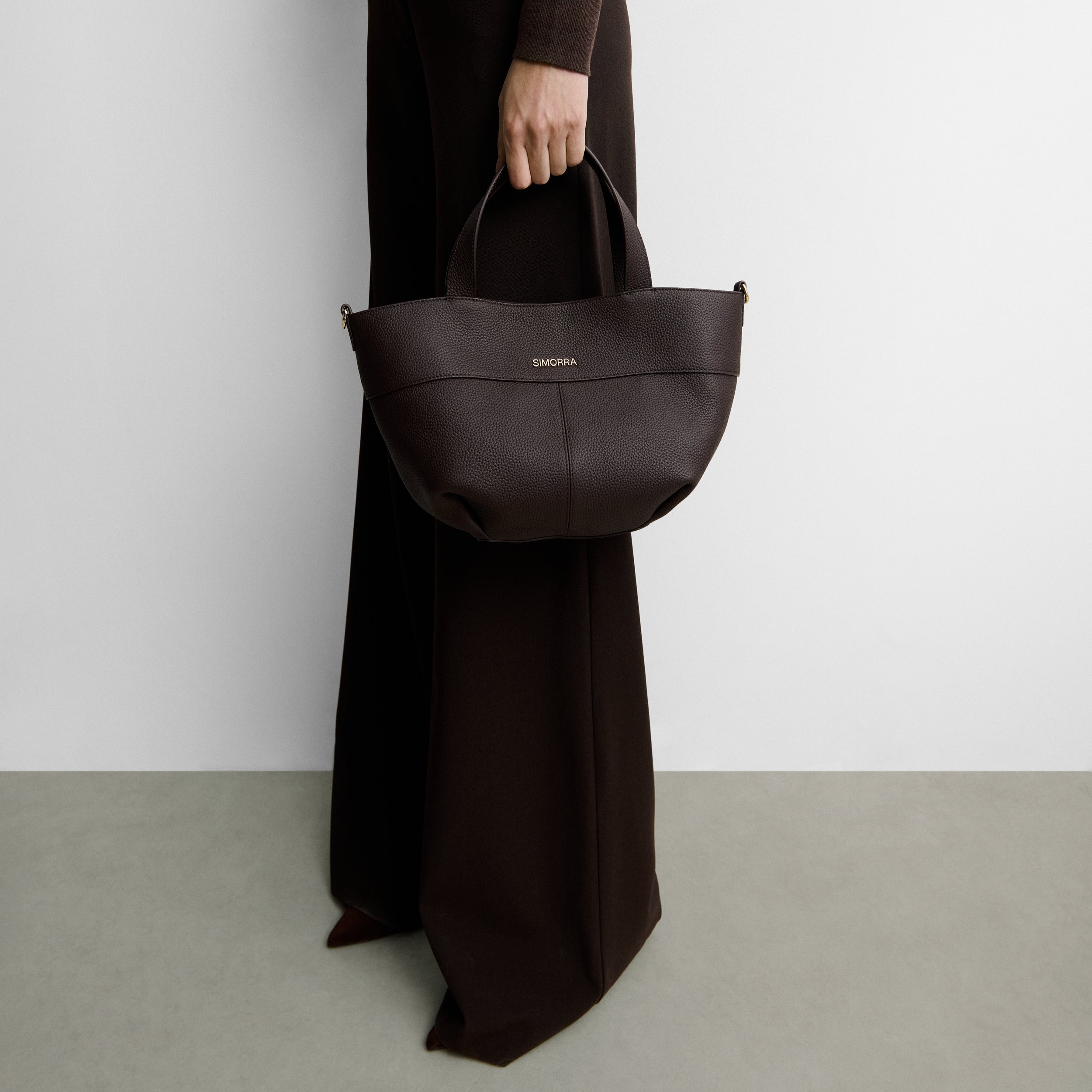 Leather shopper bag