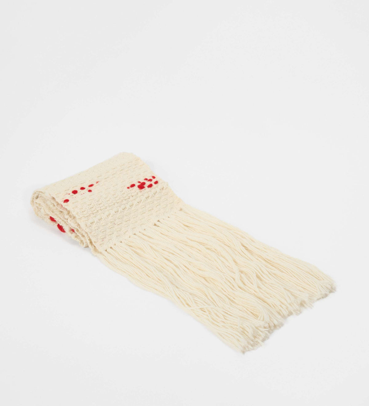 Embroidered knit scarf