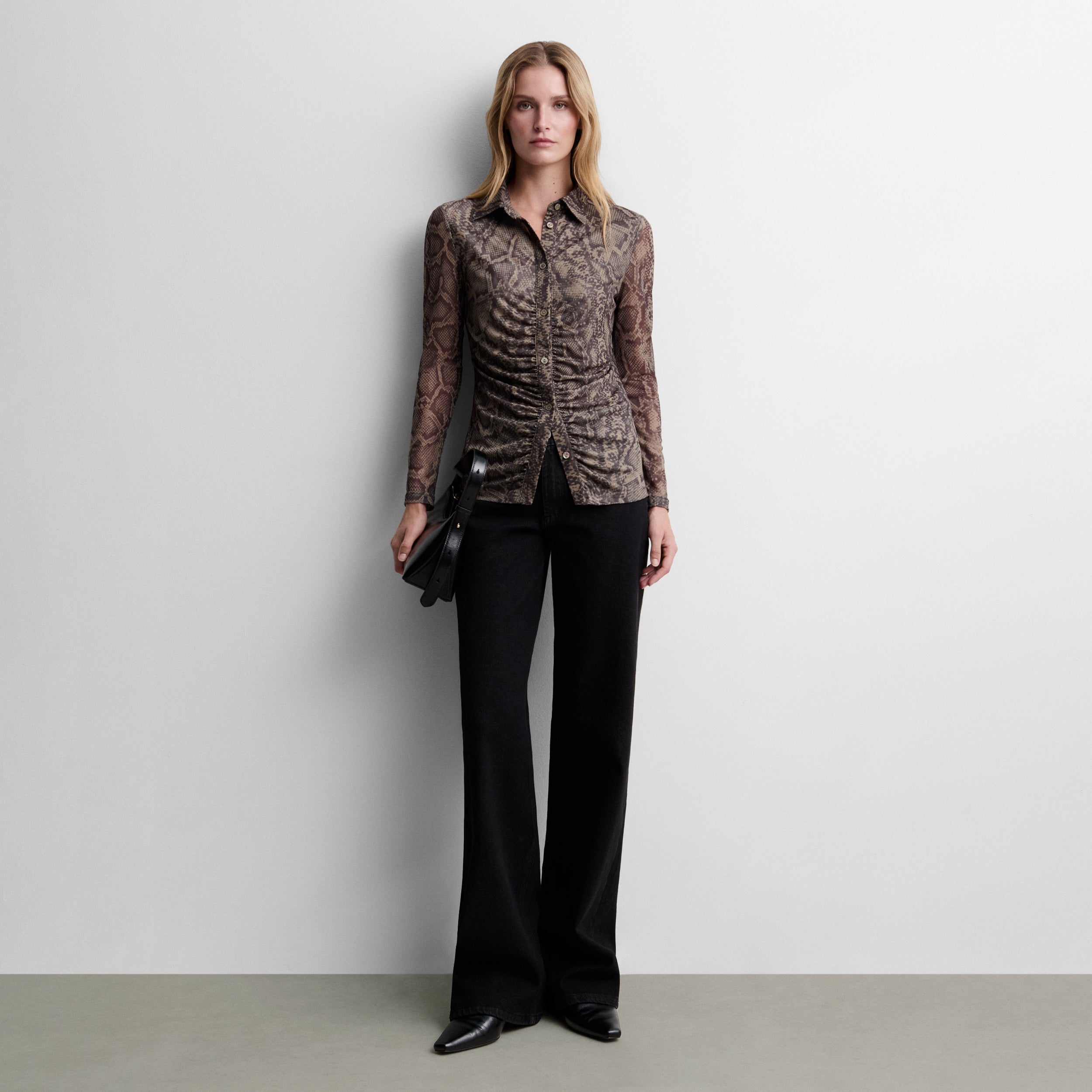 Printed tulle shirt
