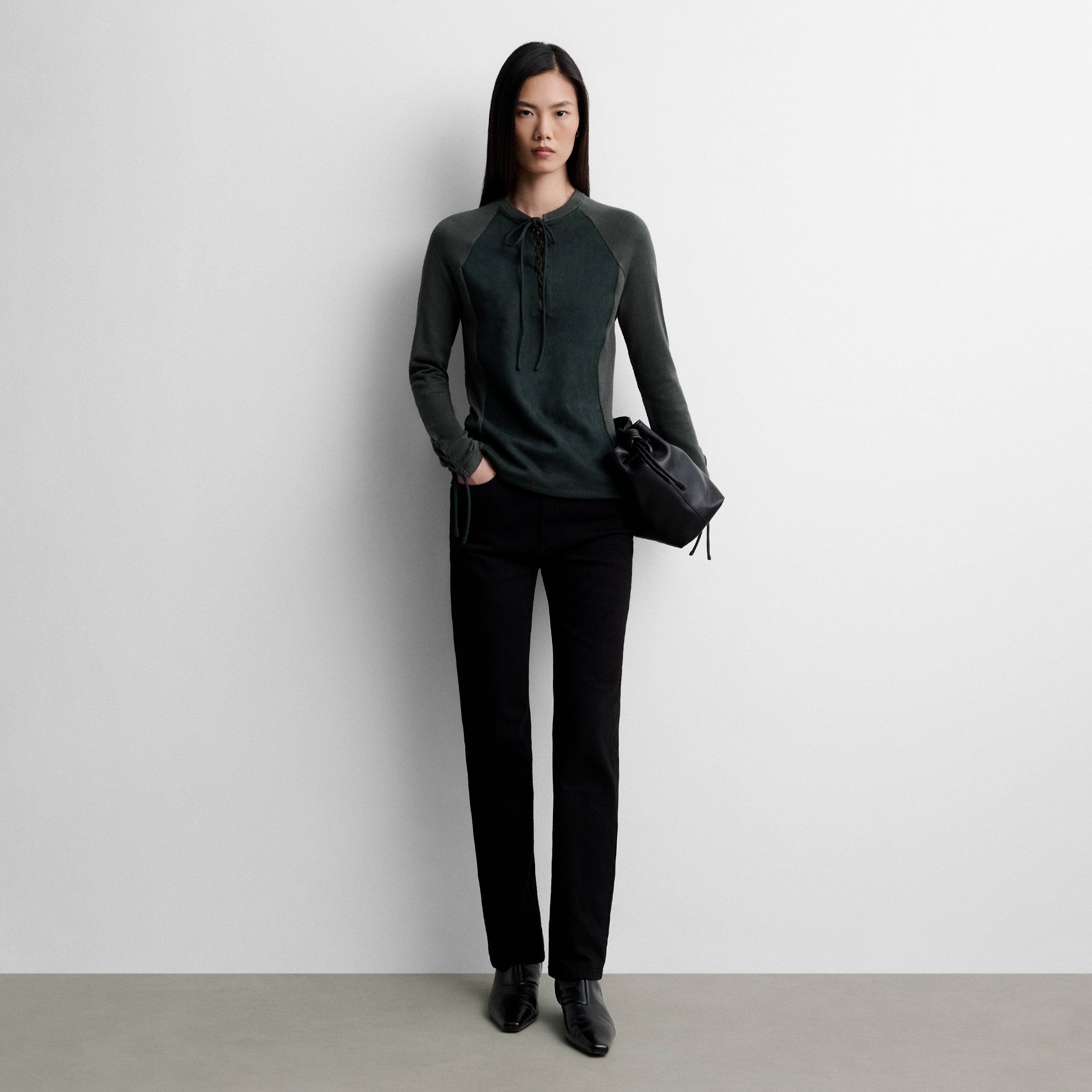 Two-material sweater