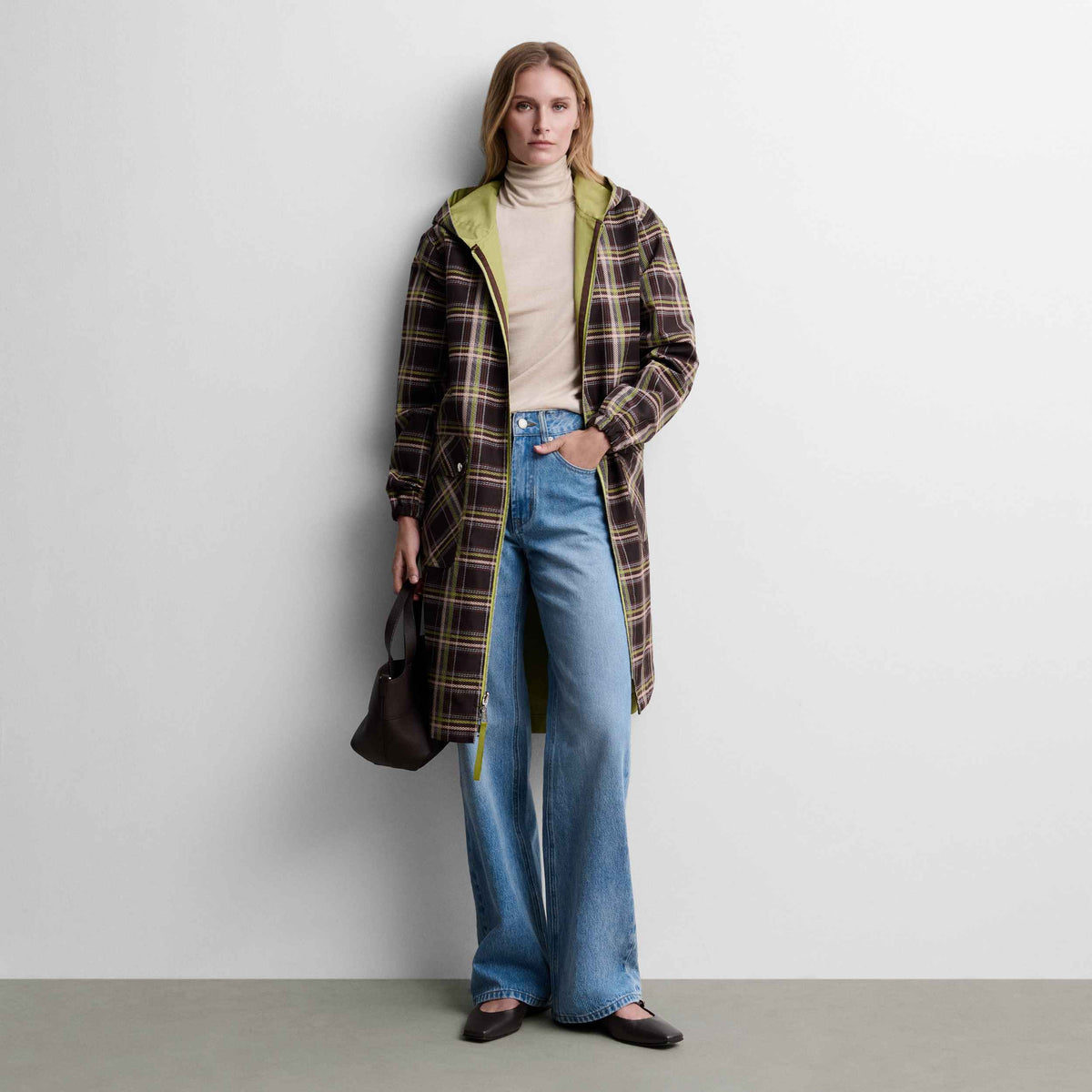Parka cuadros reversible