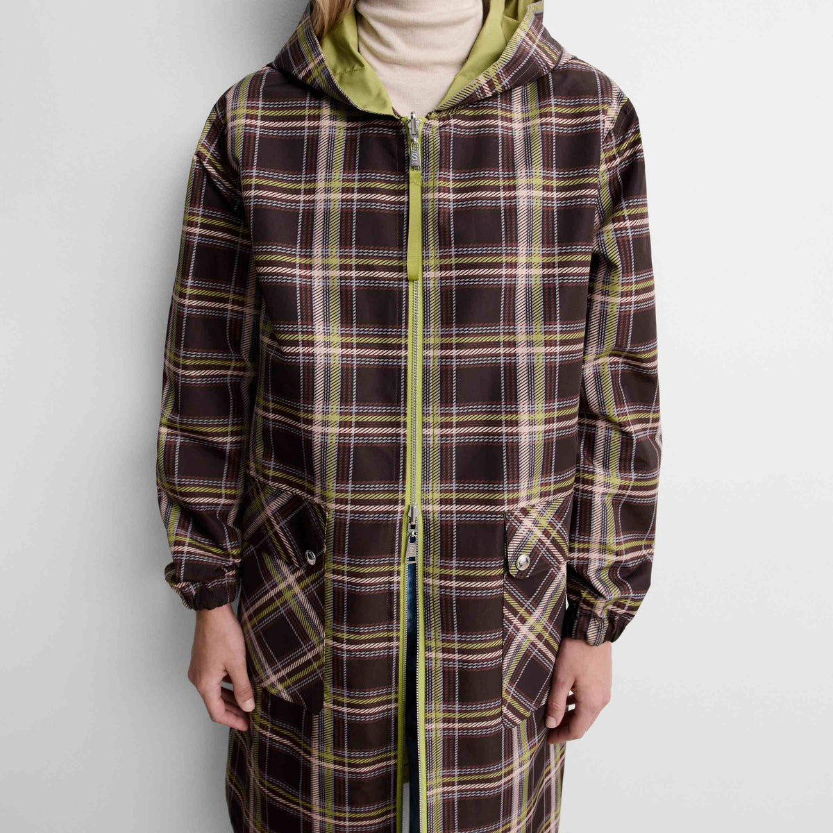 Parka cuadros reversible