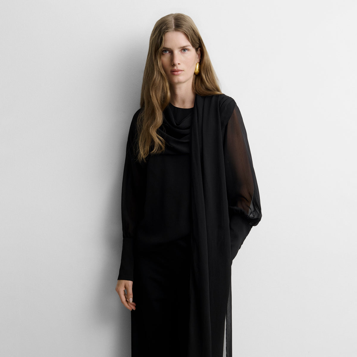 Flowy handkerchief-hem blouse