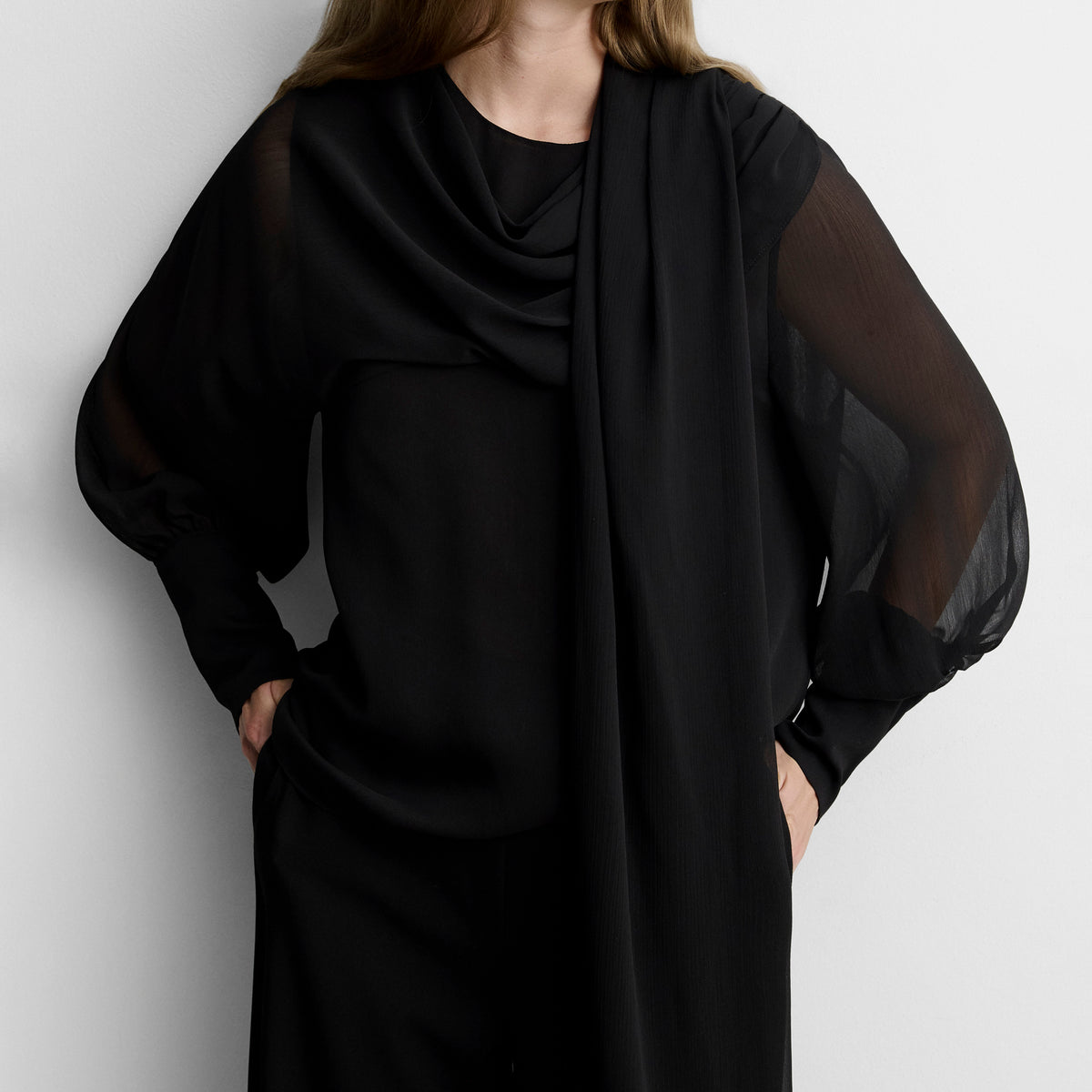 Flowy handkerchief-hem blouse