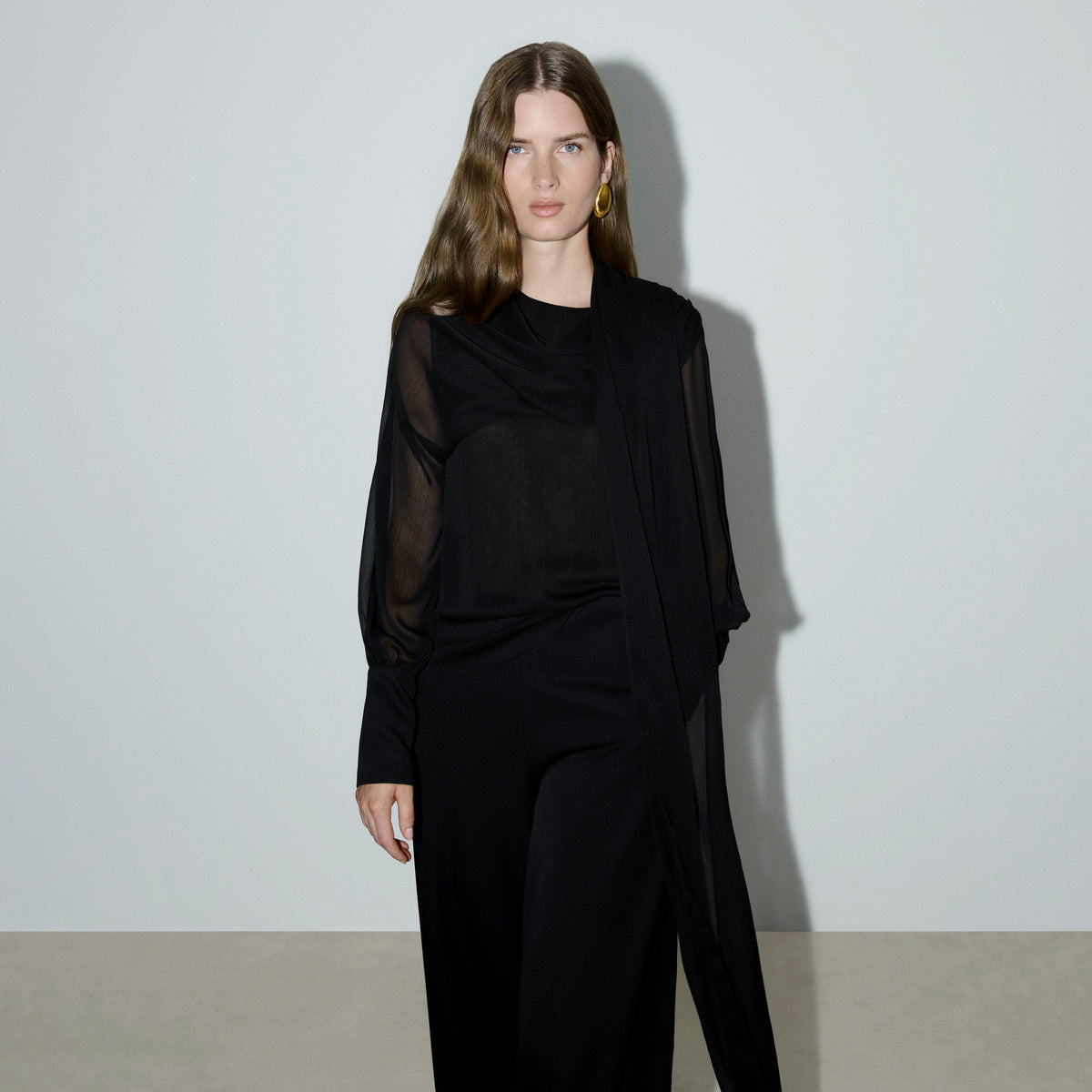 Flowy handkerchief-hem blouse