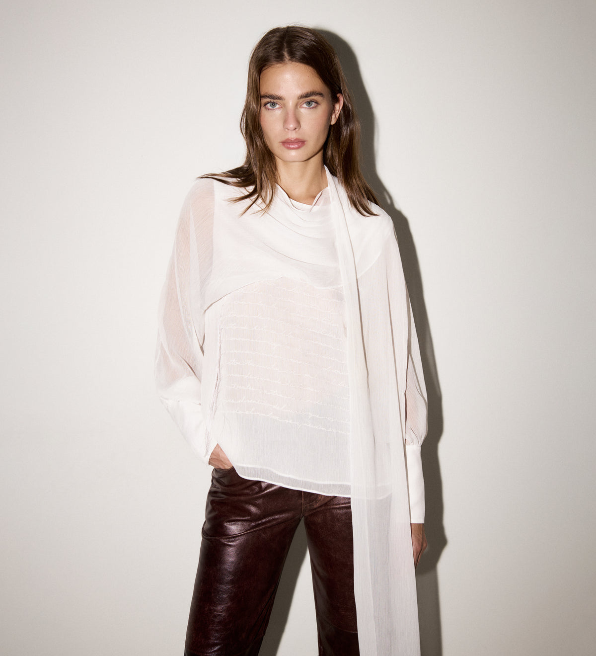 Embroidered handkerchief blouse