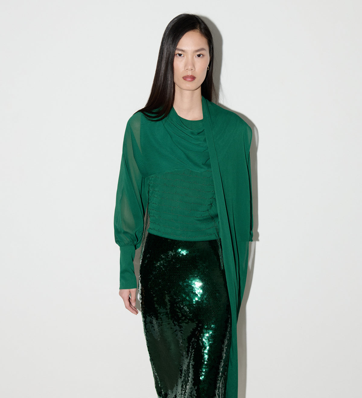 Blouse brodée à mouchoir
