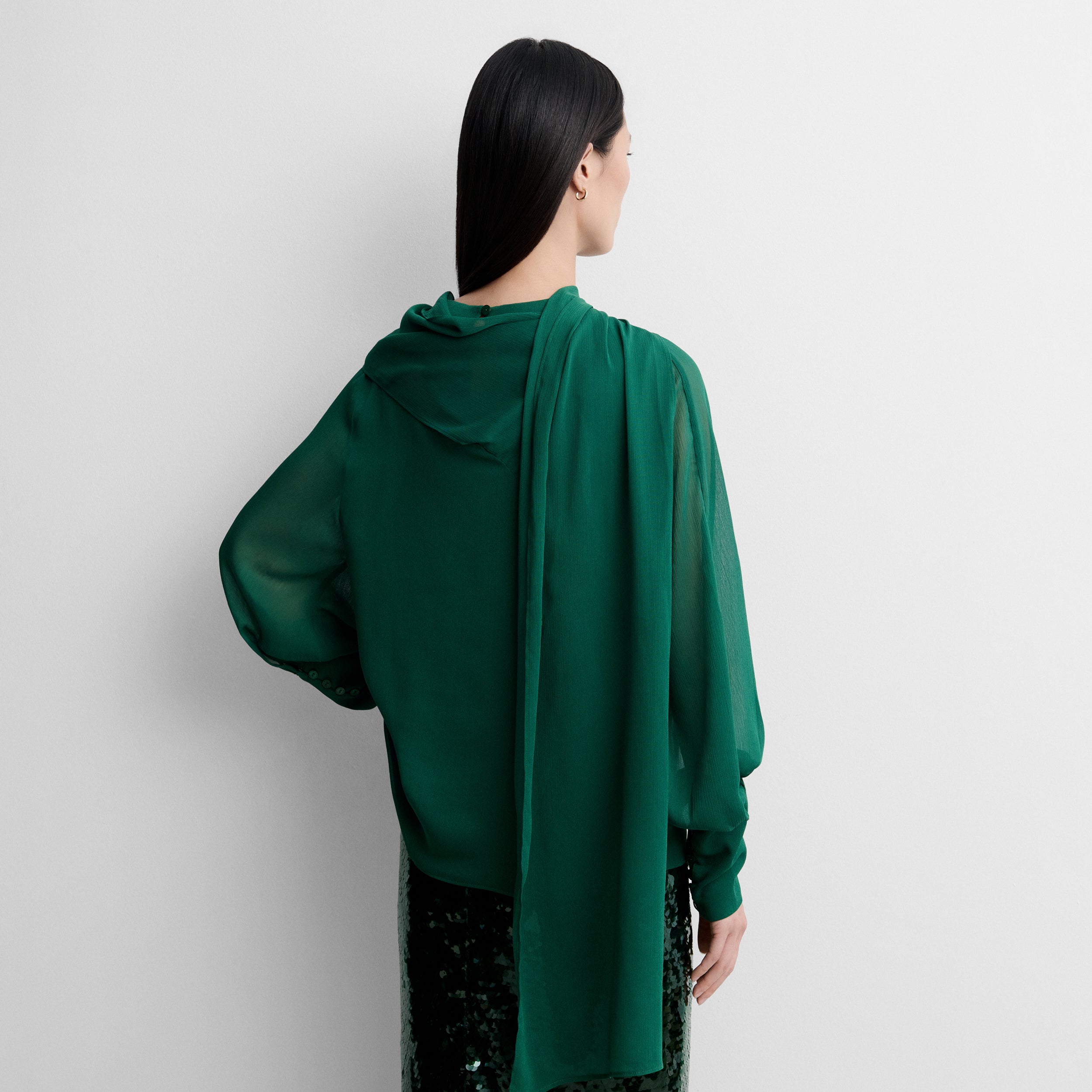 Blouse brodée à mouchoir