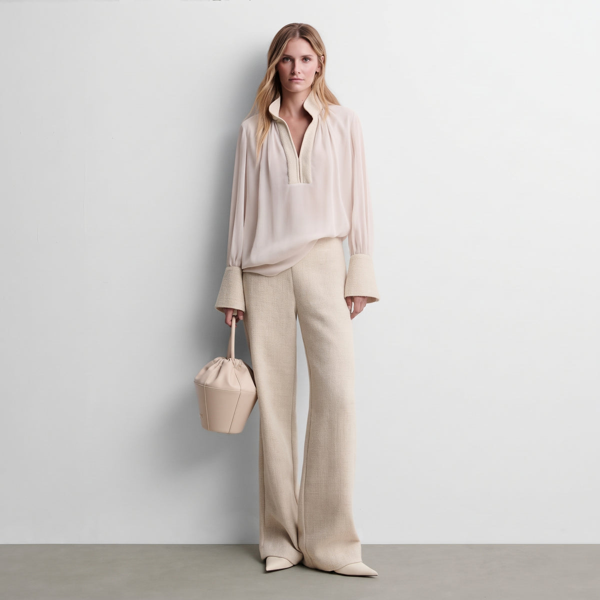 Blouse en mousseline bimatière