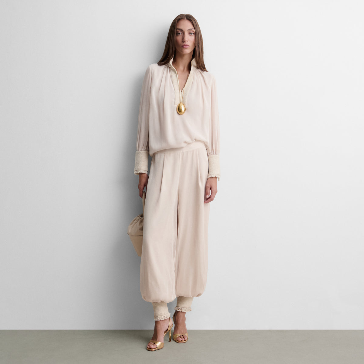 Blusa gasa bimateria