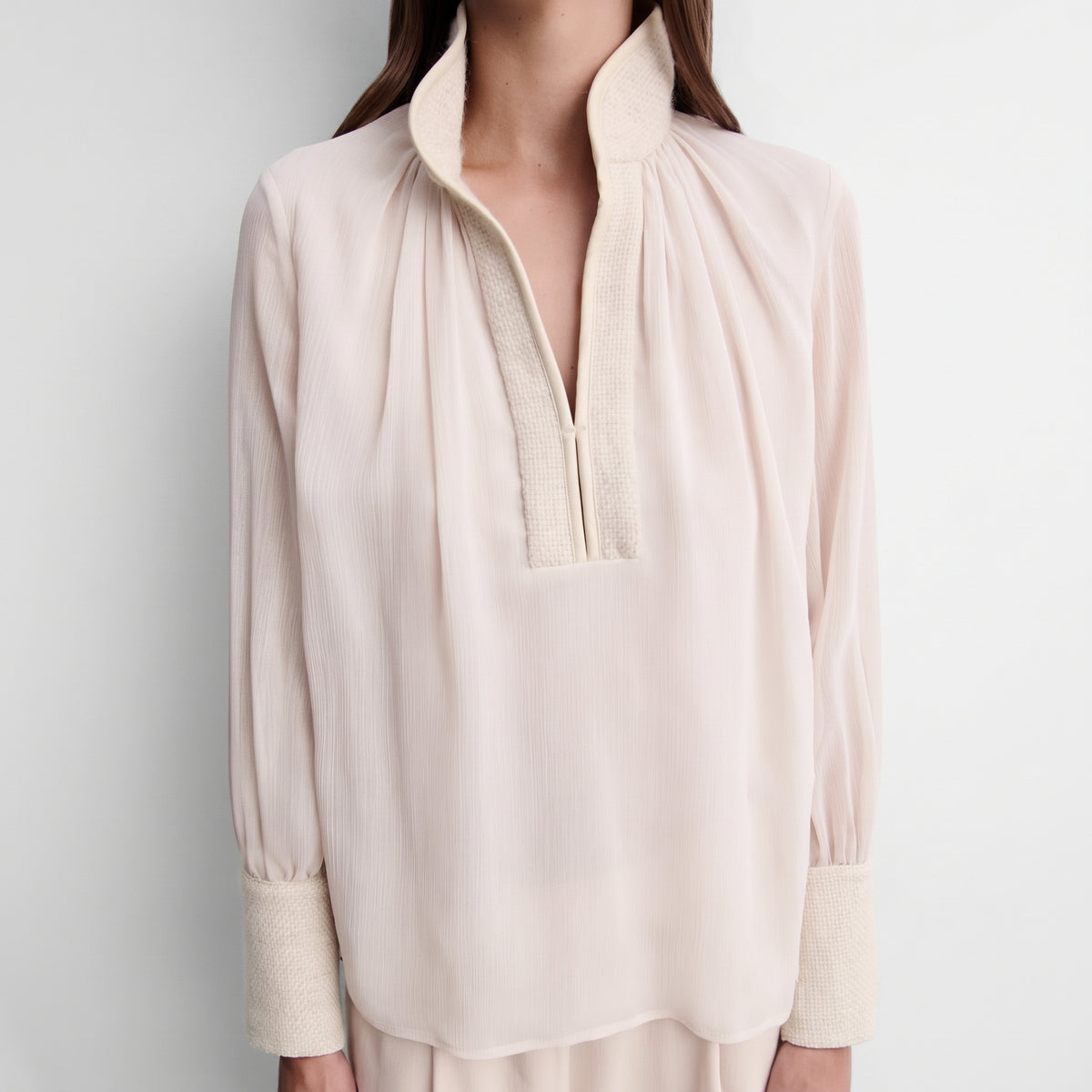 Blouse en mousseline bimatière