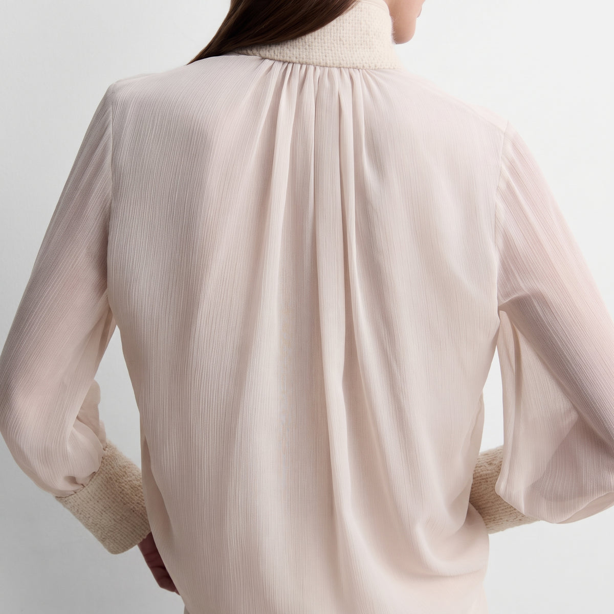 Blouse en mousseline bimatière