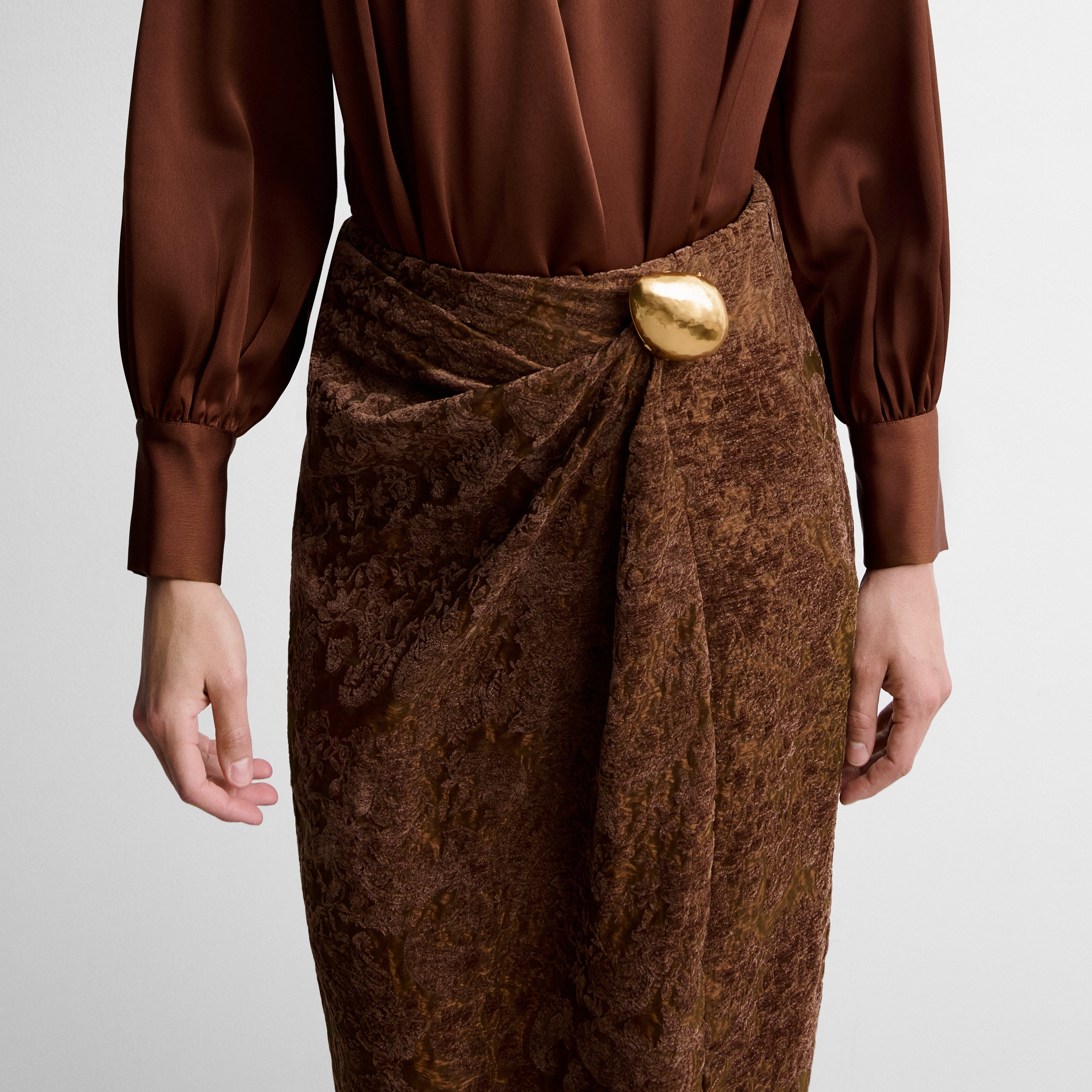 Straight skirt with draping