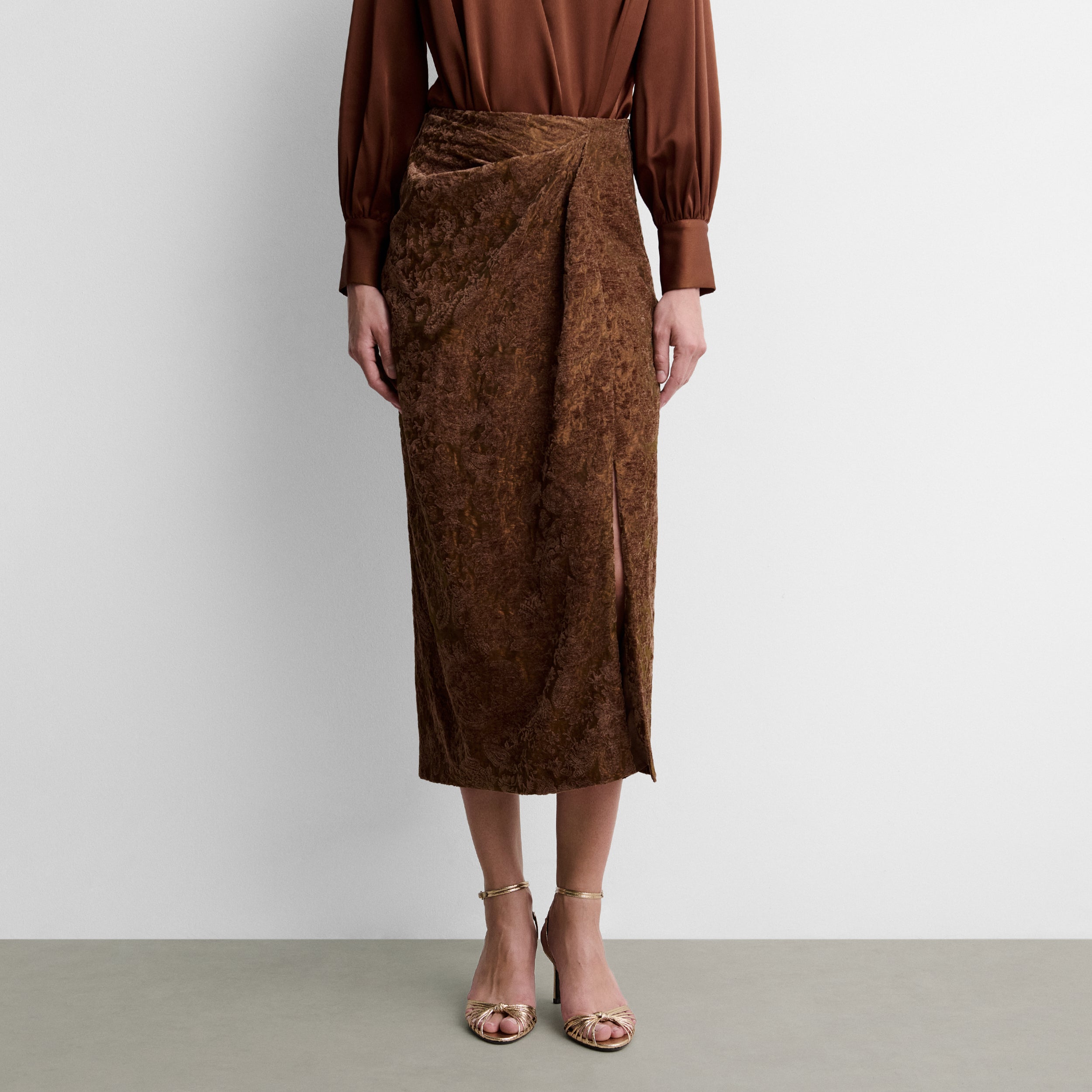 Straight skirt with draping