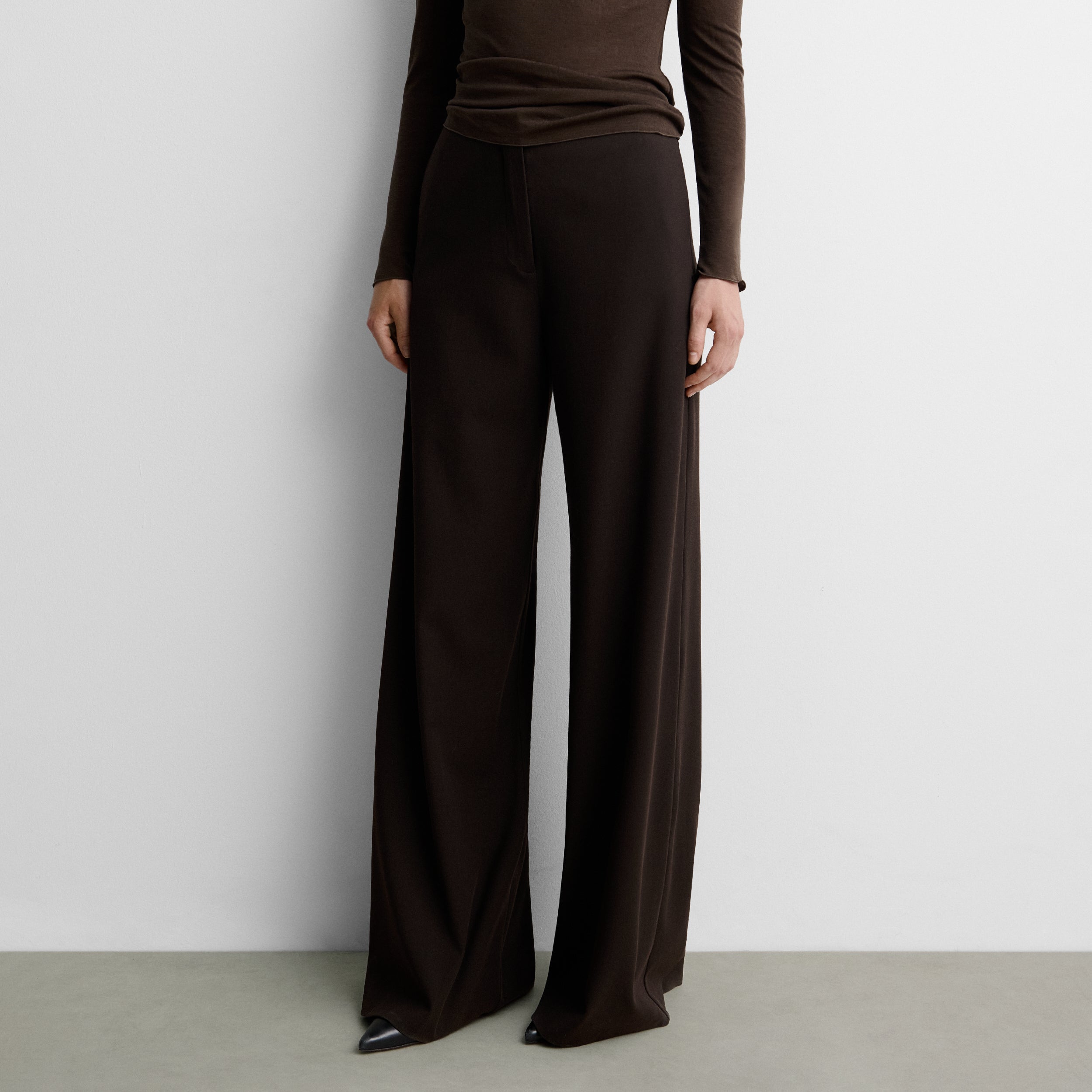 Pantalon large taille haute