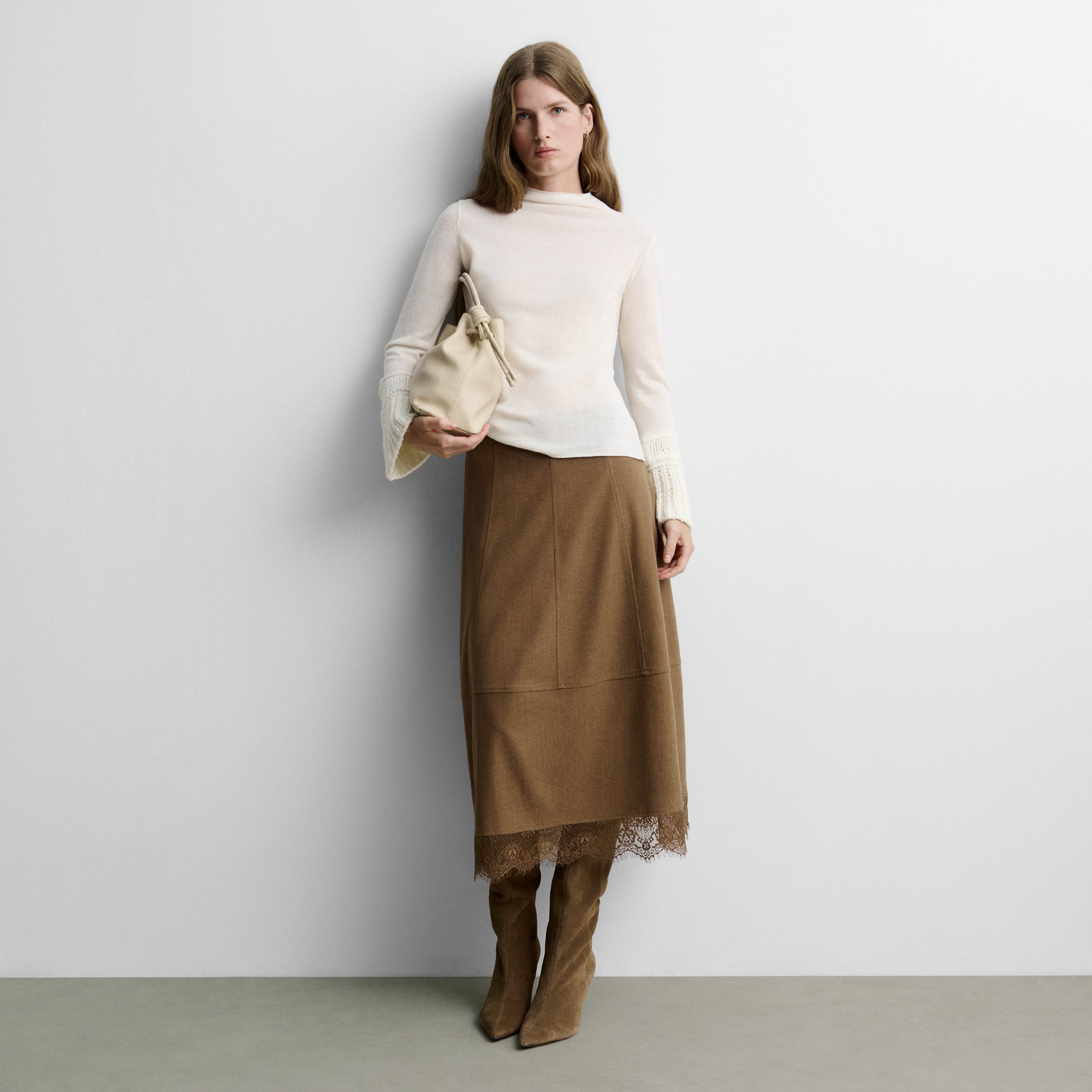 Pull en grosse maille à poignets