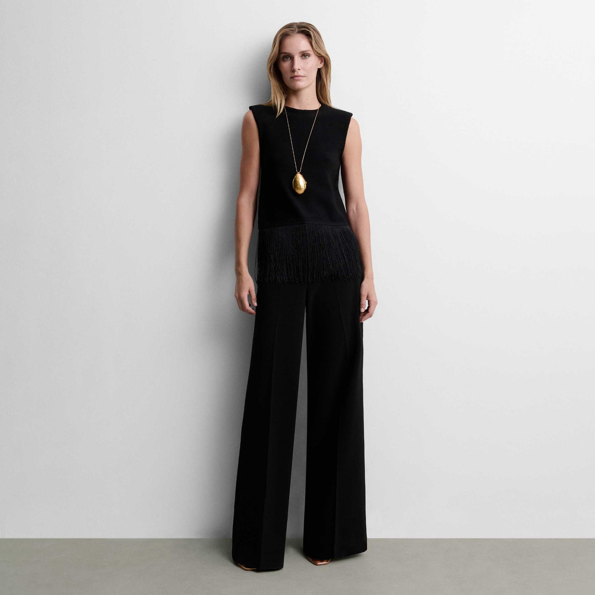 Top punto lurex flecos