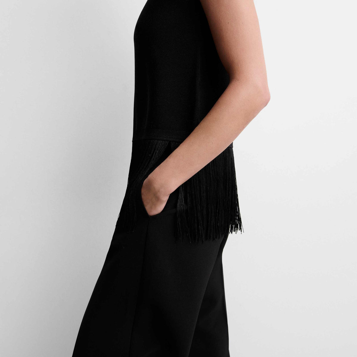 Top punto lurex flecos