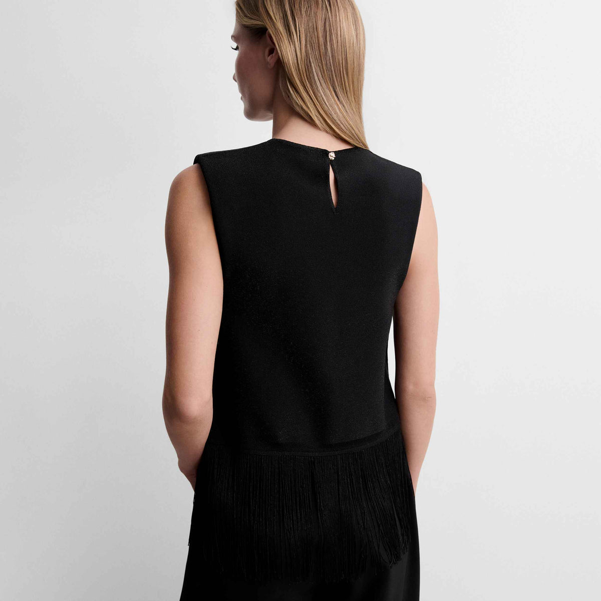 Top punto lurex flecos