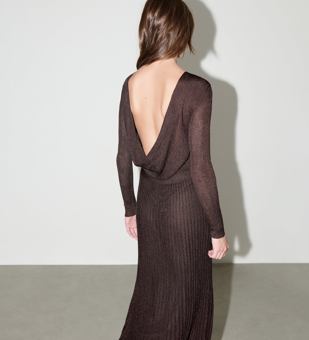 Vestido largo punto lurex