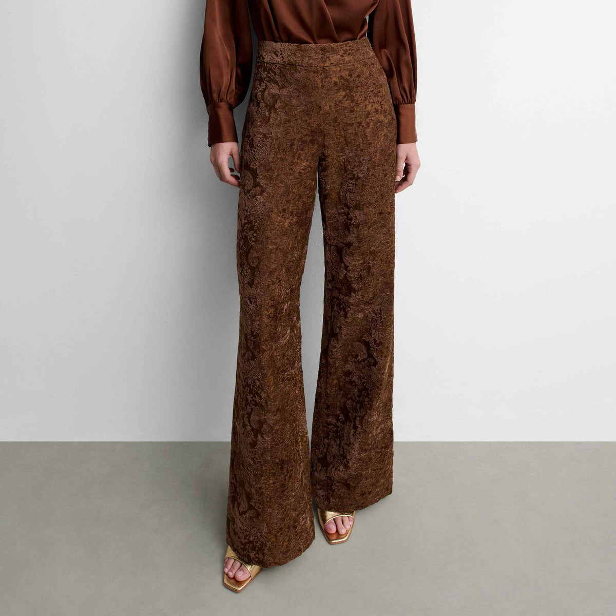 Pantalón recto tejido fantasía
