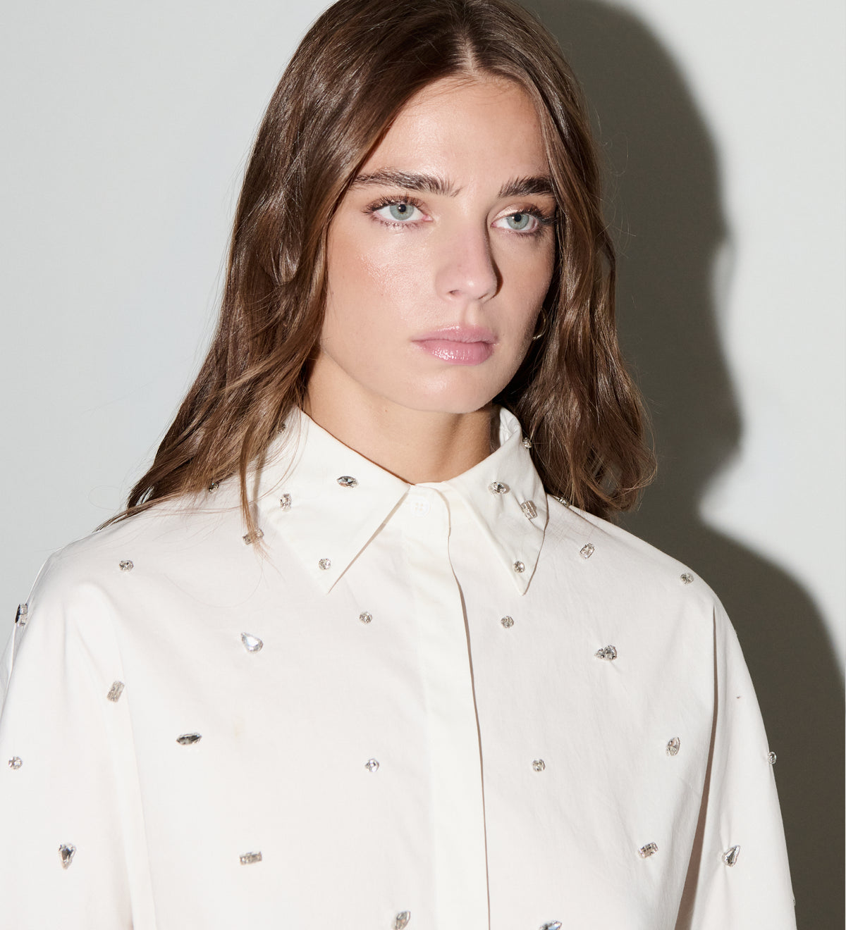 Blusa manga larga pedrería