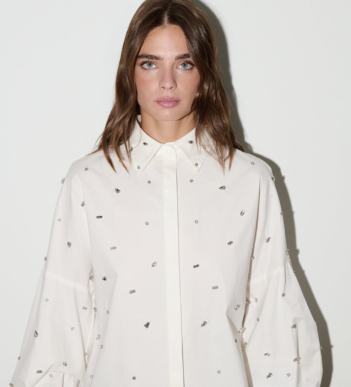 Blusa manga larga pedrería