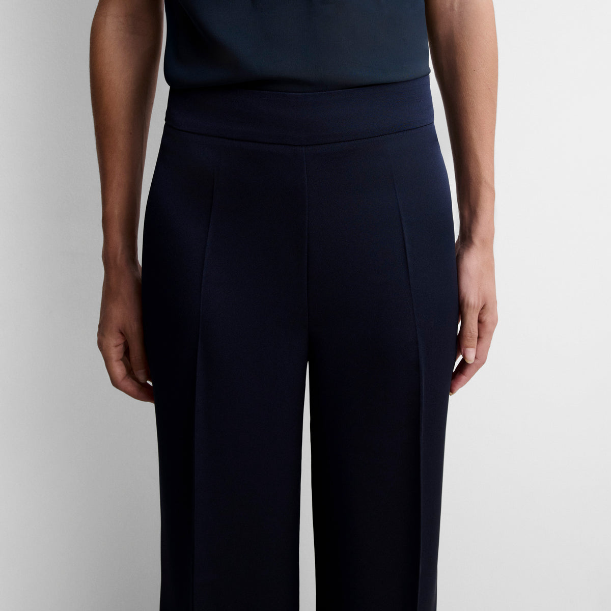 High-waisted flared trousers