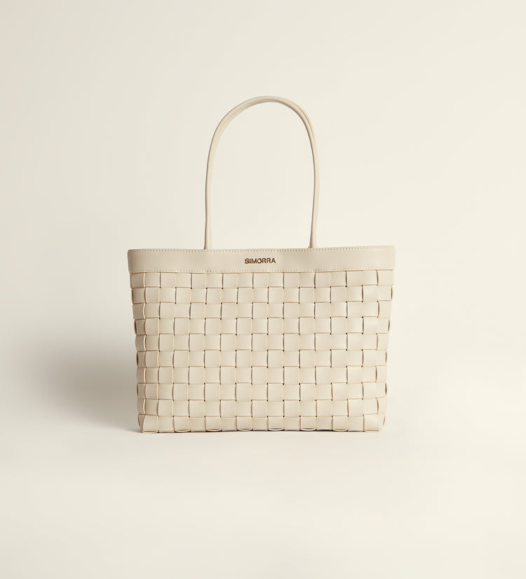 Intertwined leather shopper bag