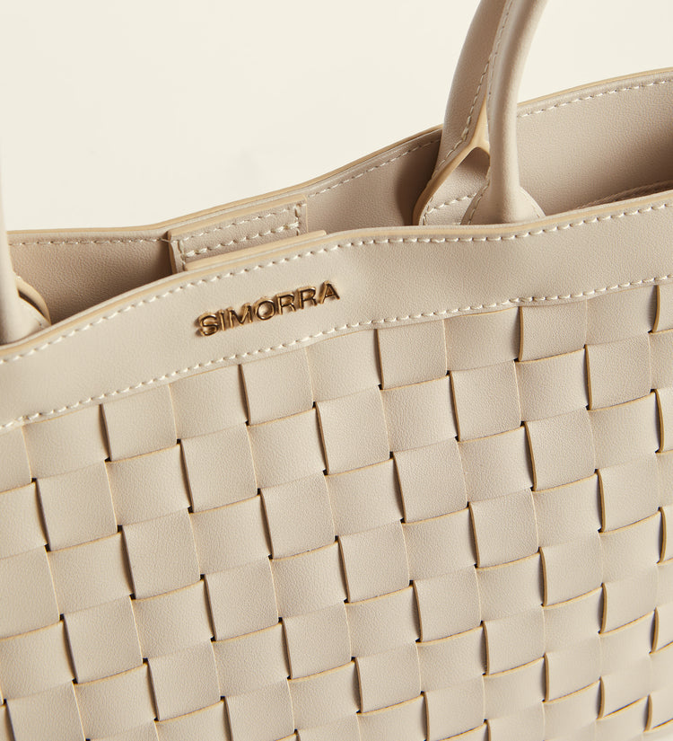 Intertwined leather shopper bag