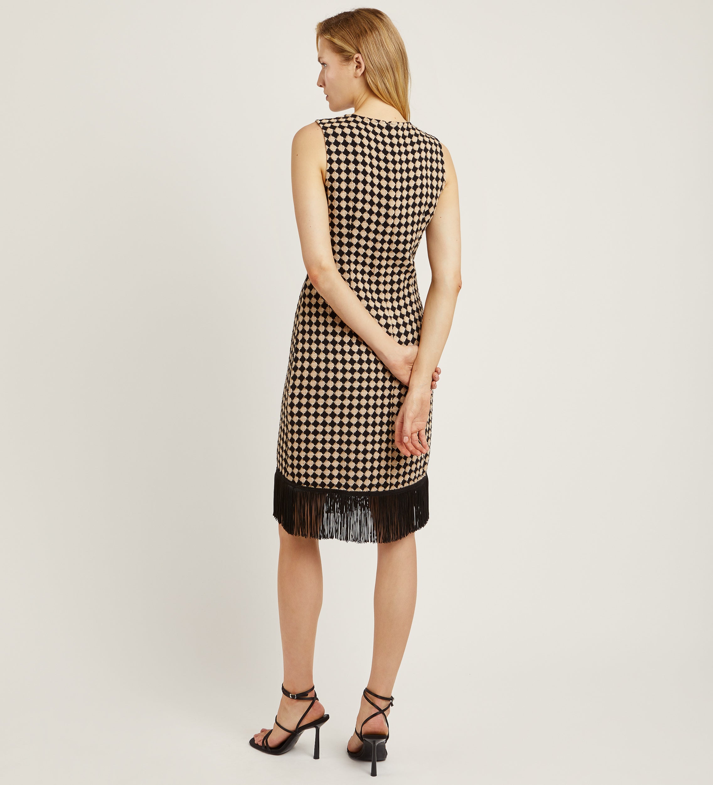 Fringed tweed dress