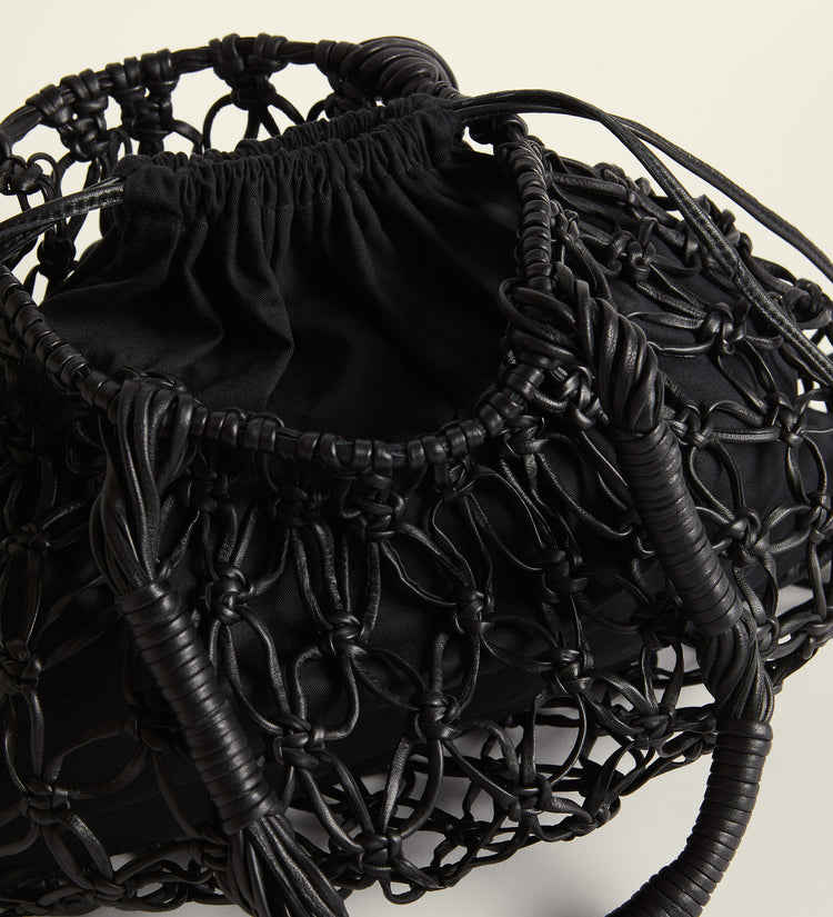 Braided leather bag