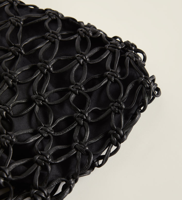 Braided leather bag