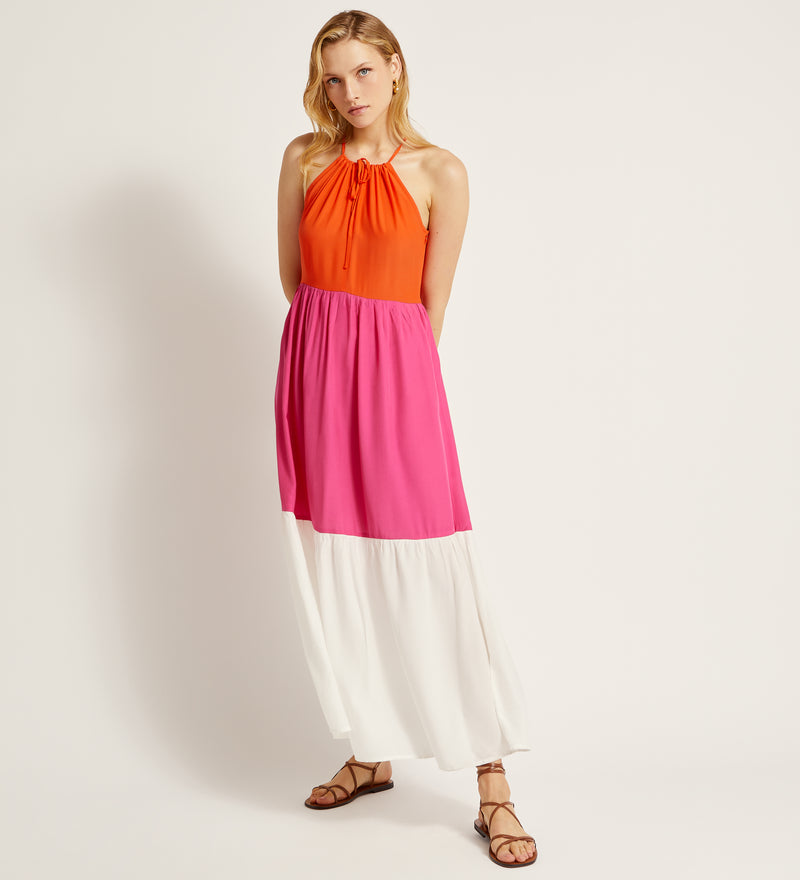 Vestido tirantes tricolor