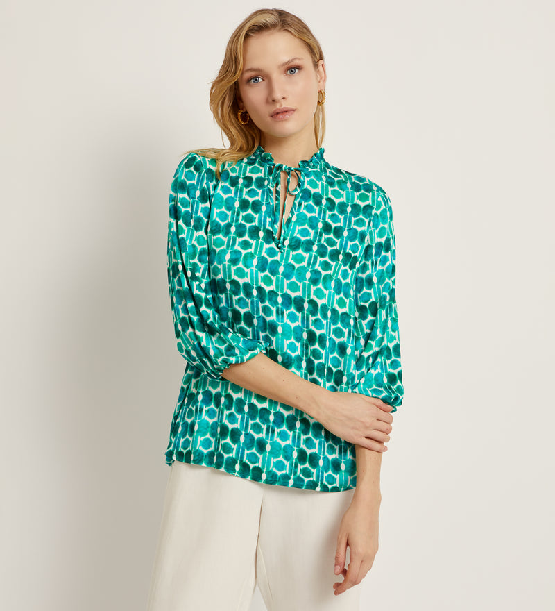 Blusa estampada manga 3/4