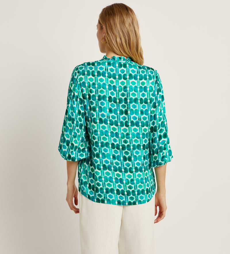Blusa estampada manga 3/4