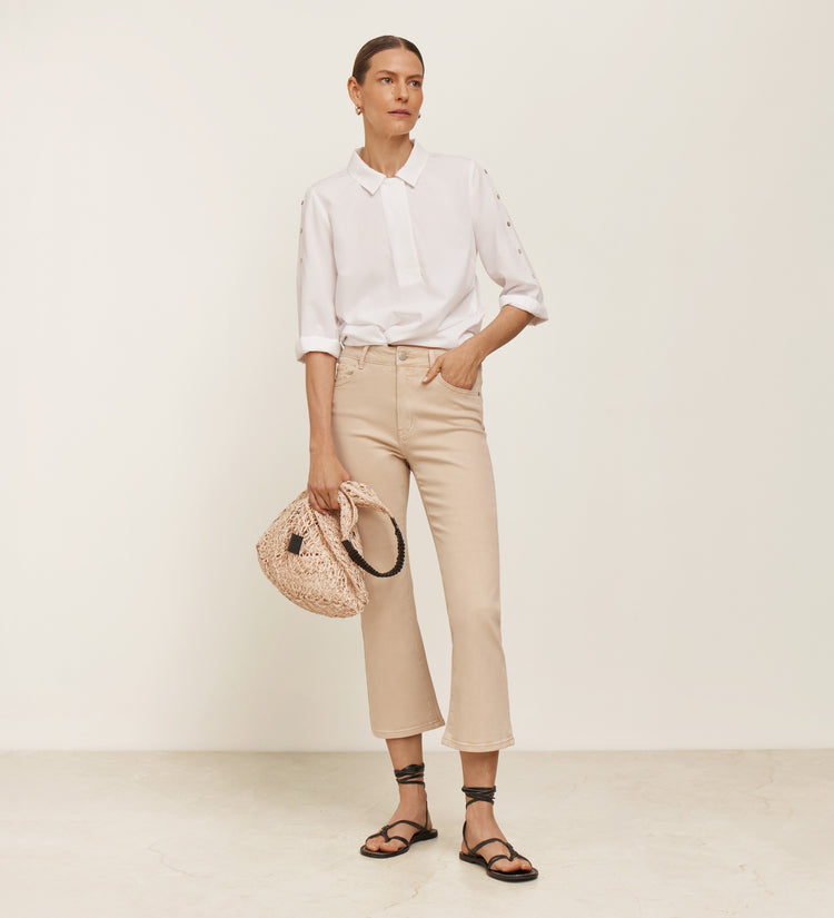 Flared cropped pants