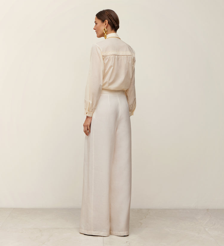 Blouse à empiècement à franges
