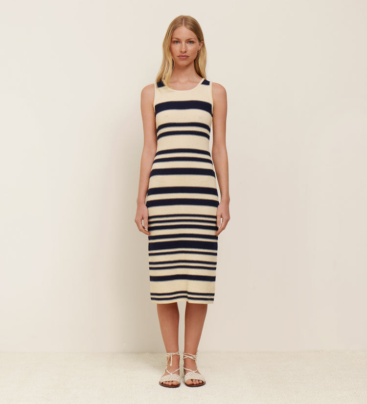 Striped tricot dress