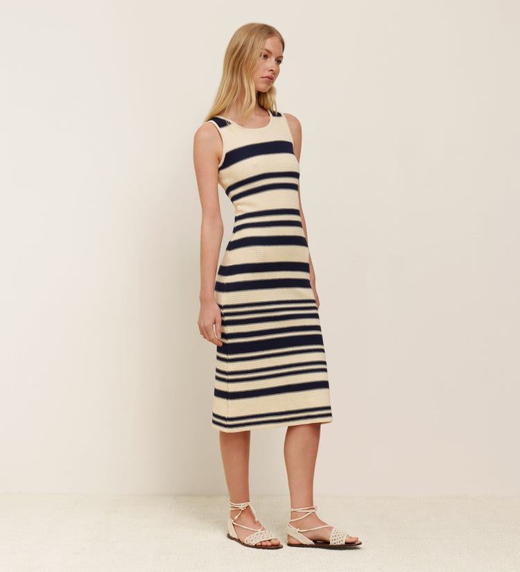 Striped tricot dress
