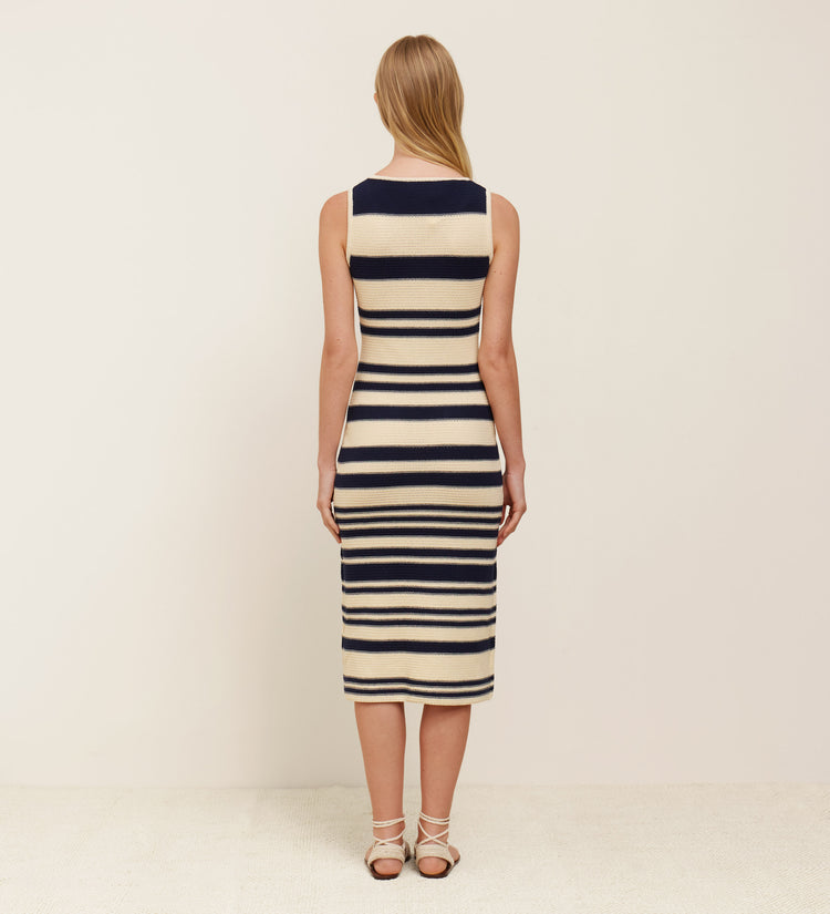 Striped tricot dress