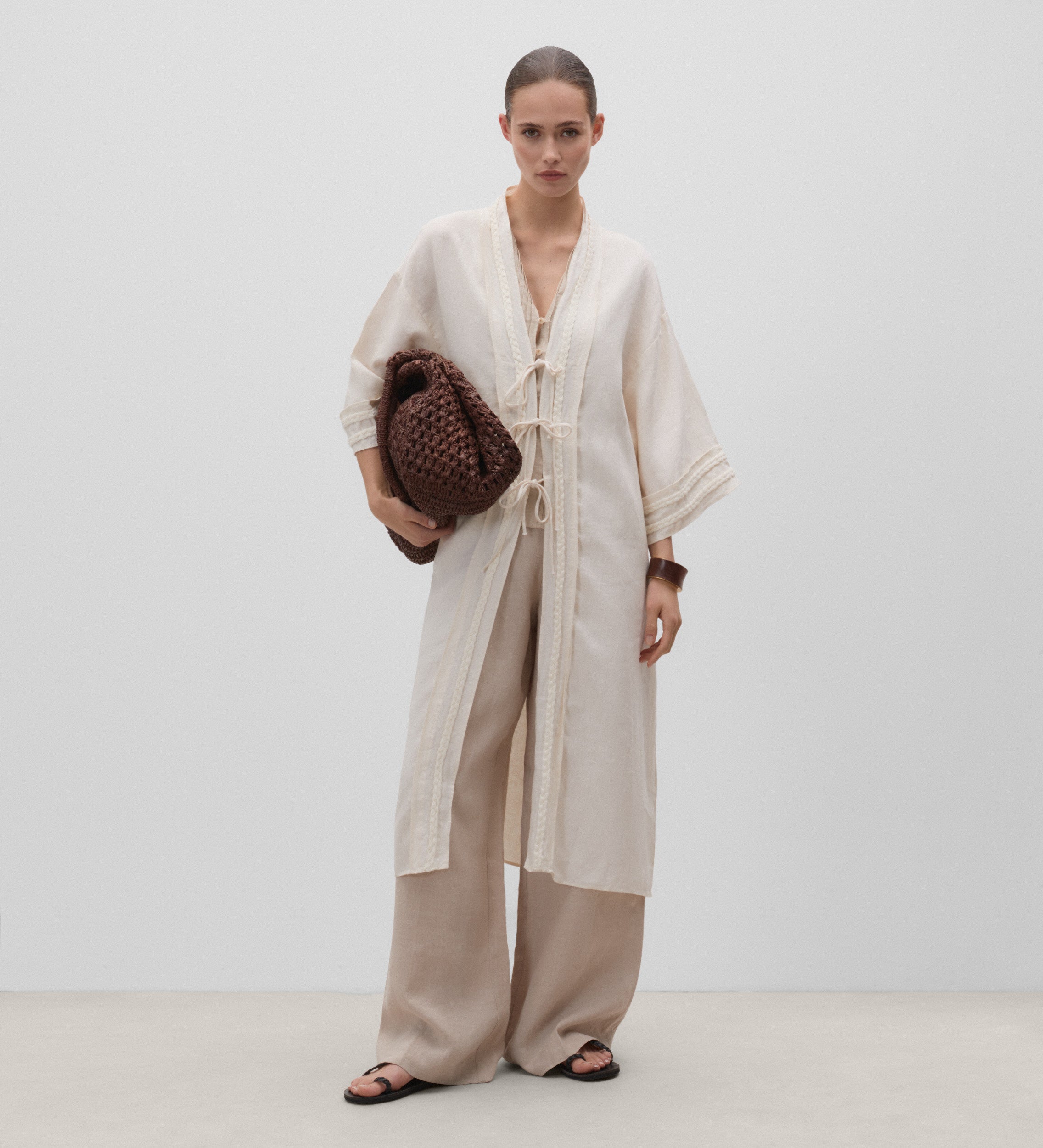 Kaftan lino trenzas