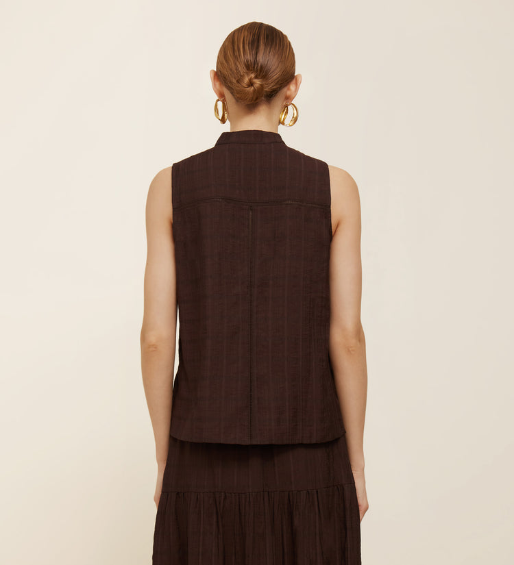 Blouse ourlée en tissu texturé
