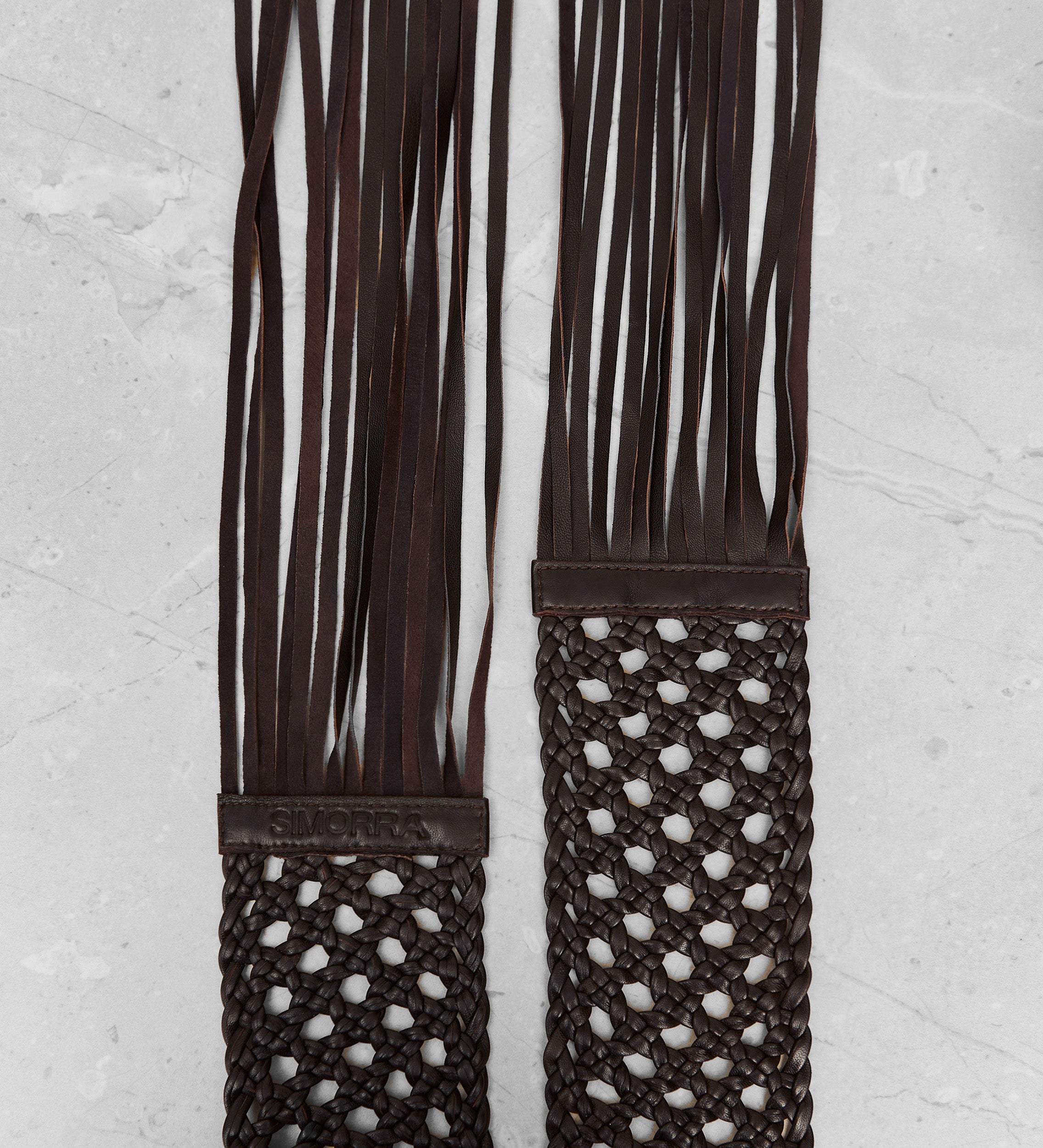 Fringe leather sash belt